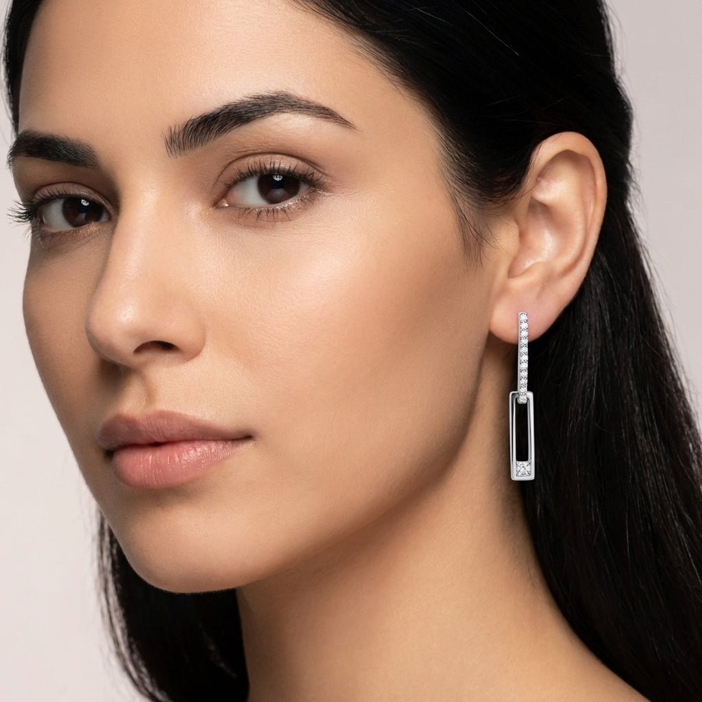 Sterling Pavé Links Earrings