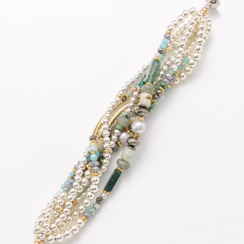 Silver & Gemstone Multistrand Bracelet