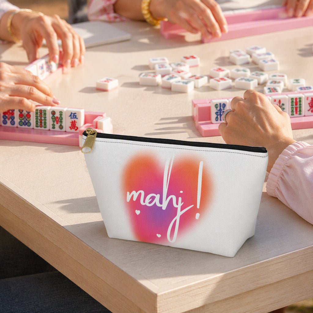 Mah Jongg "mahj!" Heart Zipper Accessory Pouch