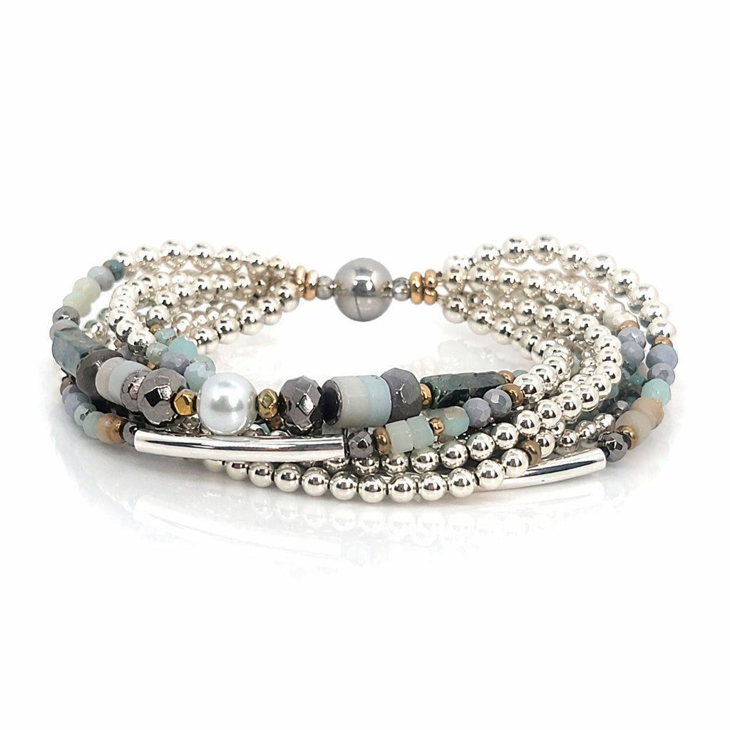 Silver & Gemstone Multistrand Bracelet