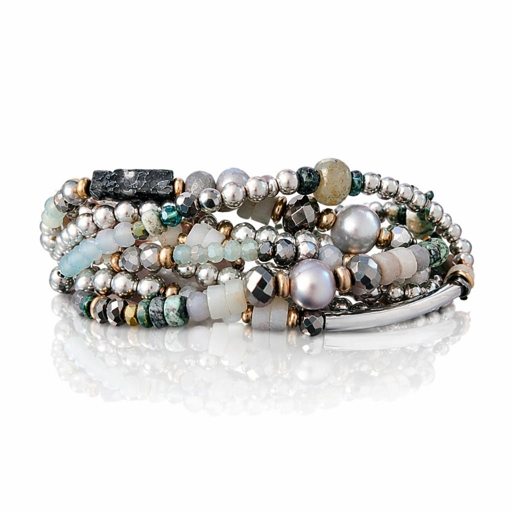 Silver & Gemstone Multistrand Bracelet