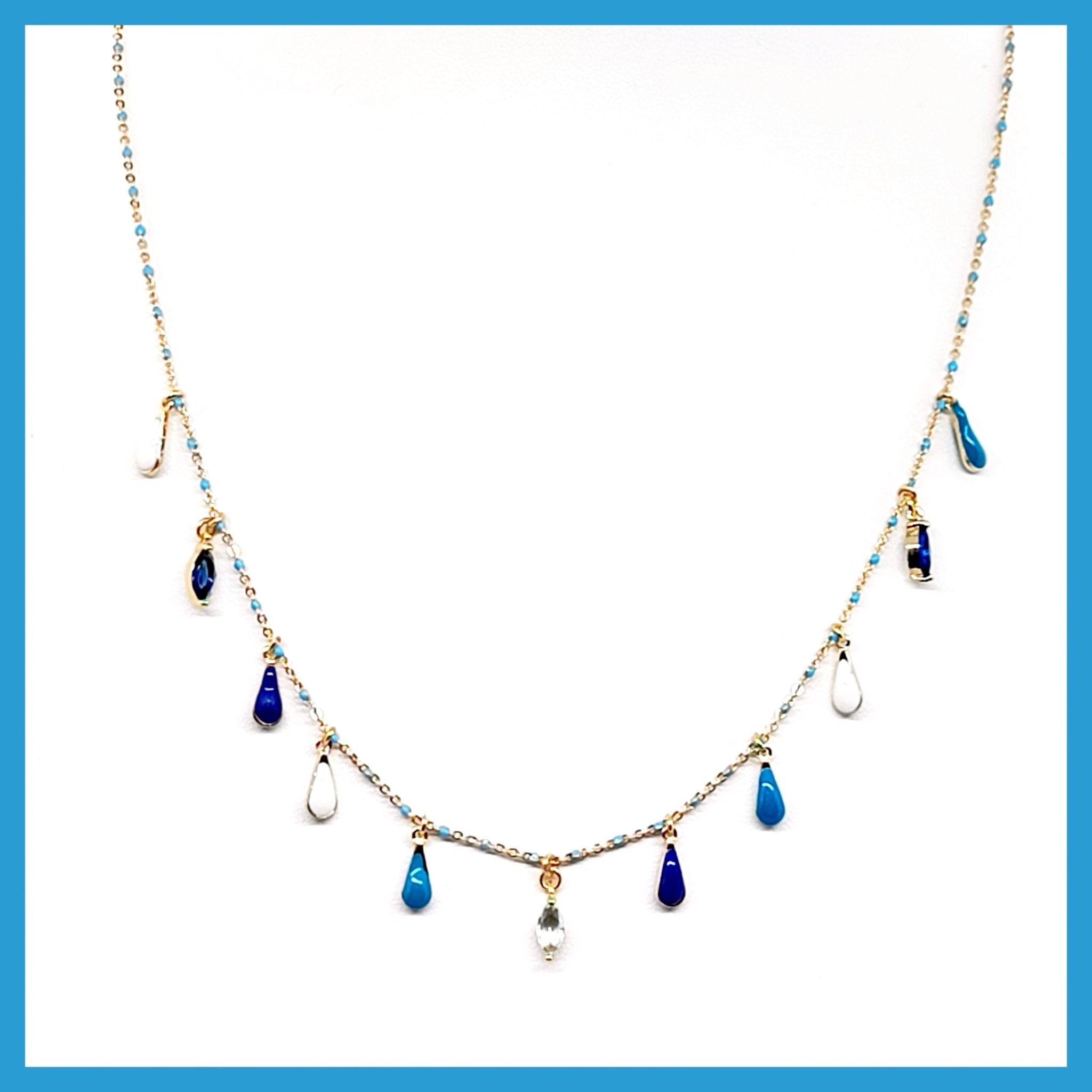 Gemstone Teardrop Necklace