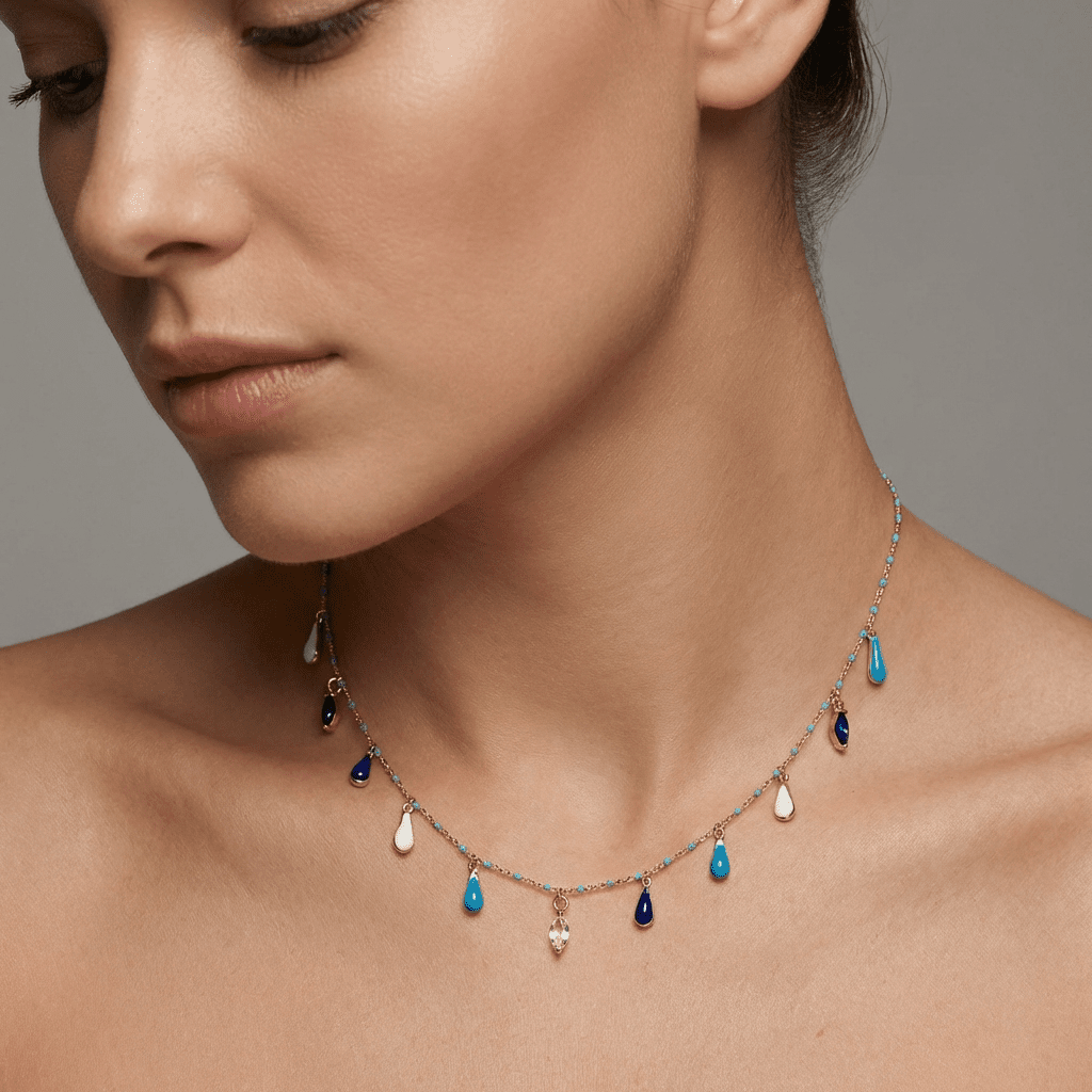 Gemstone Teardrop Necklace
