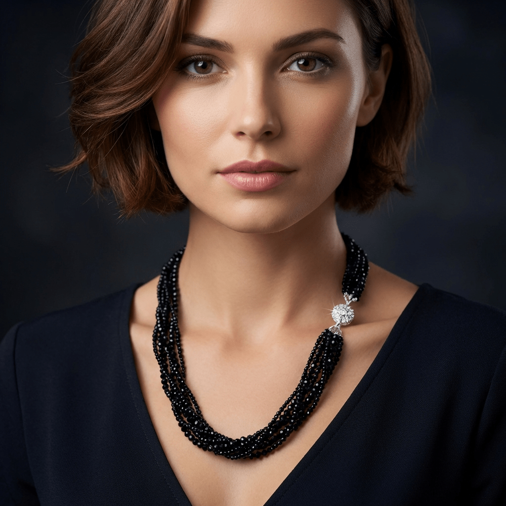 Crystal Bead Multi-strand Necklace