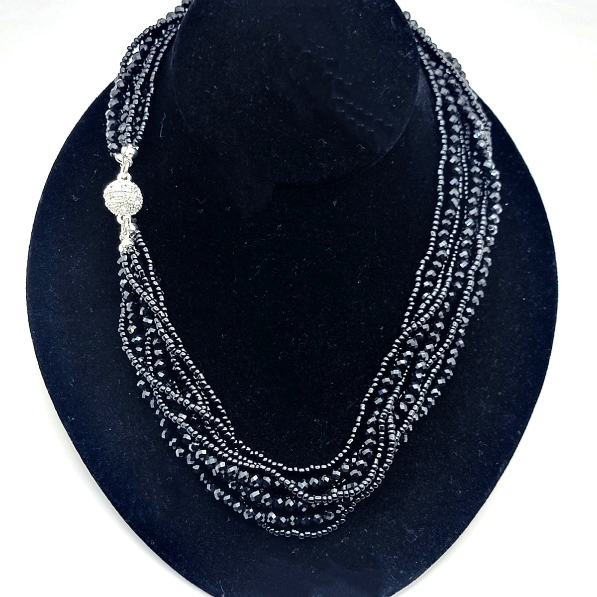 Crystal Bead Multi-strand Necklace