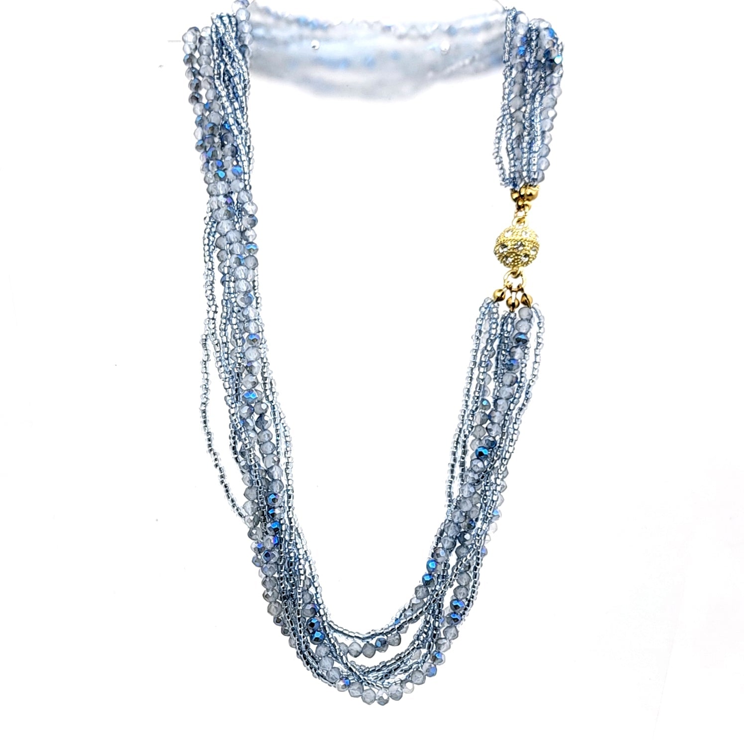 Crystal Bead Multi-strand Necklace