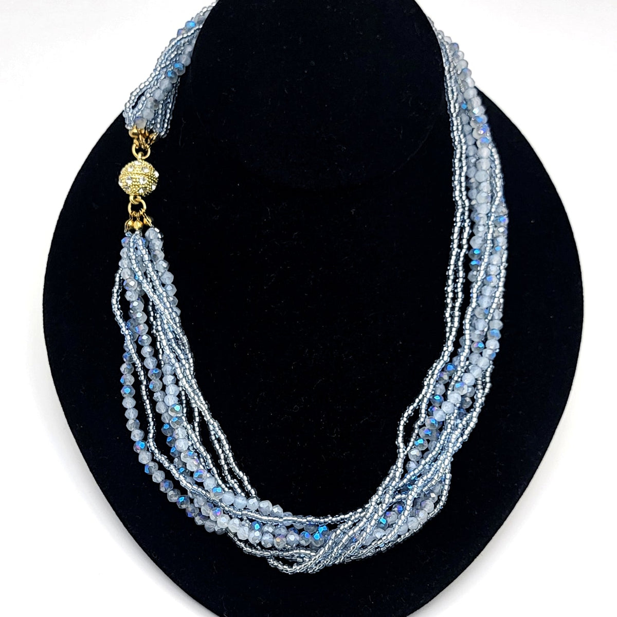 Crystal Bead Multi-strand Necklace