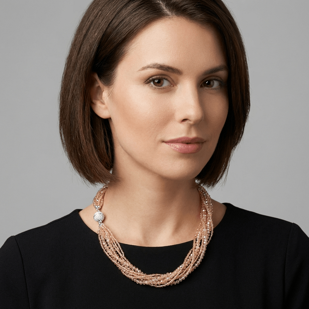 Crystal Bead Multi-strand Necklace