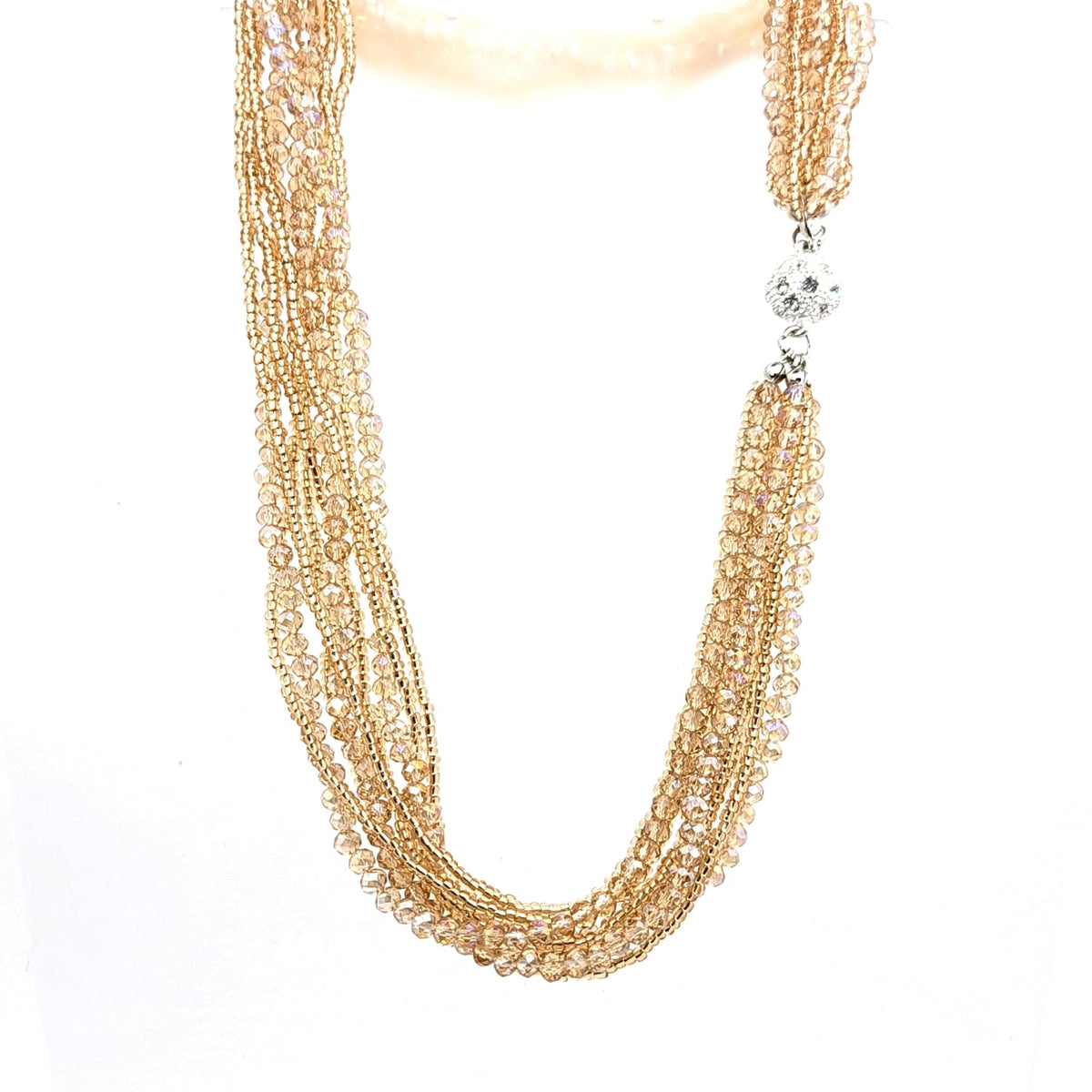 Crystal Bead Multi-strand Necklace