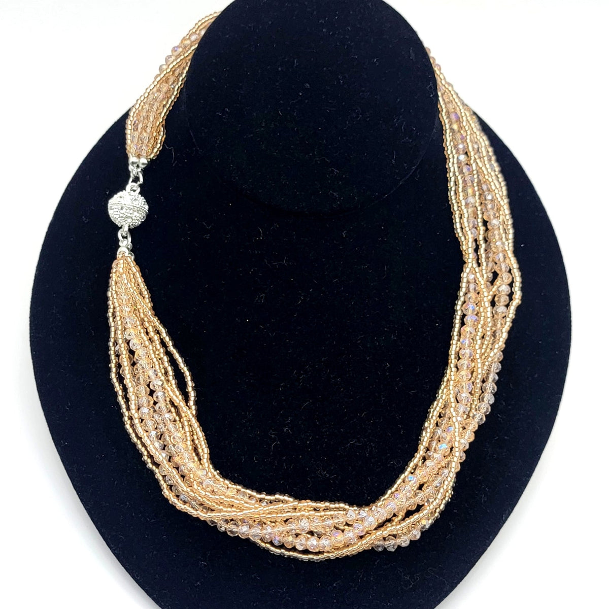 Crystal Bead Multi-strand Necklace