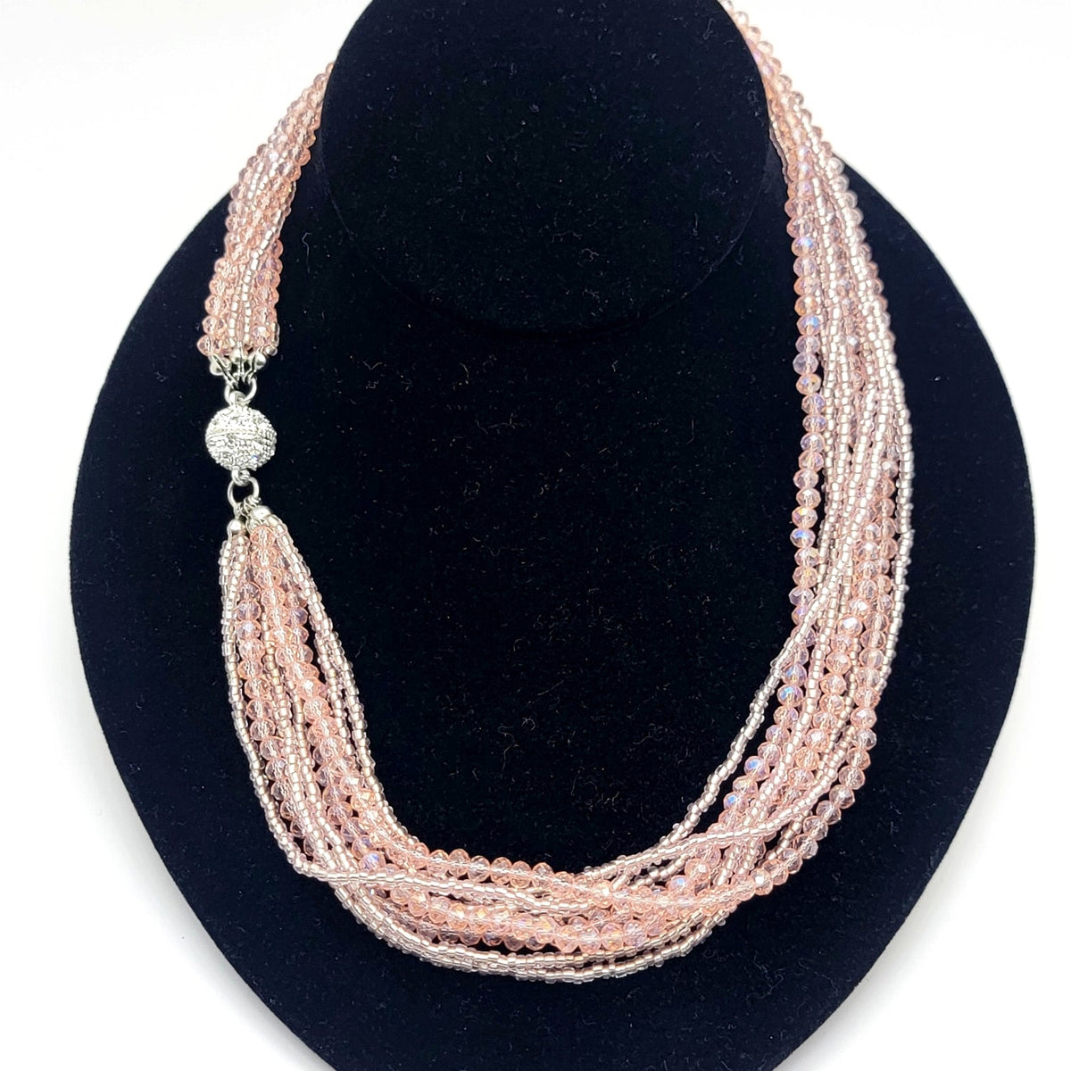 Crystal Bead Multi-strand Necklace