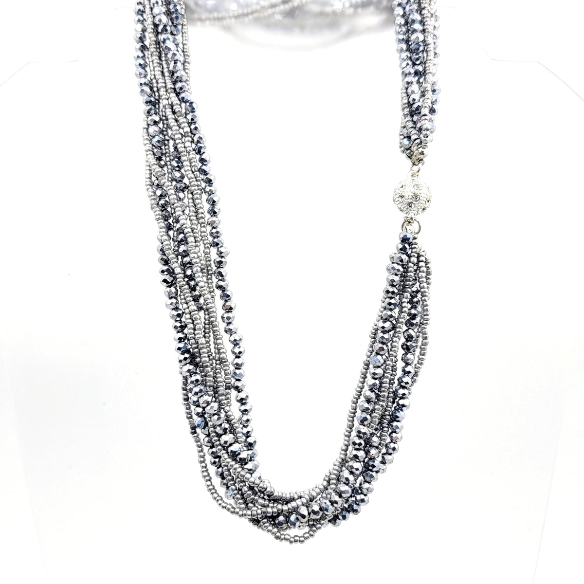 Crystal Bead Multi-strand Necklace