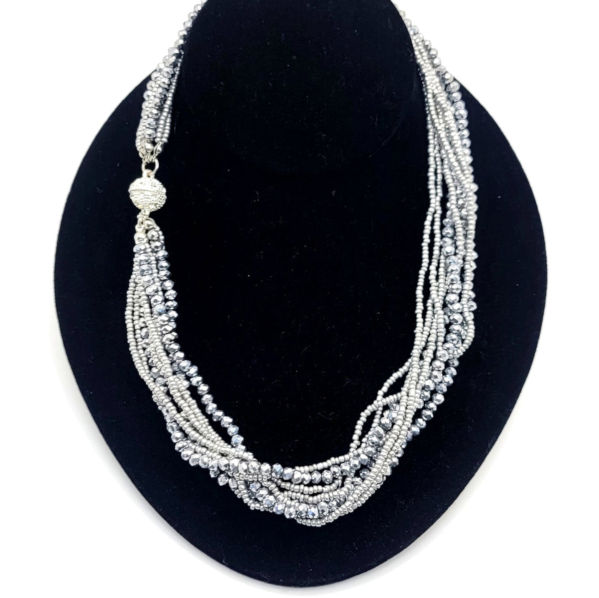 Crystal Bead Multi-strand Necklace