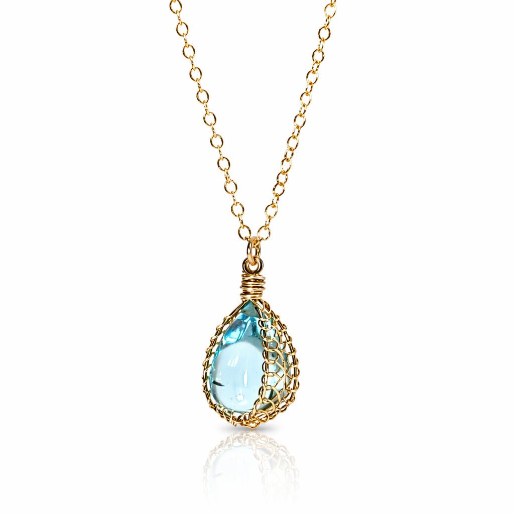 Blue Topaz Cabochon Necklace