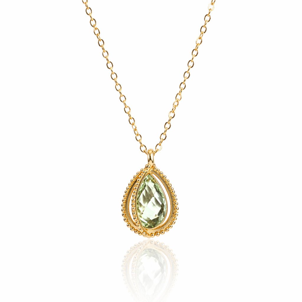 Green Amethyst Pendant Necklace