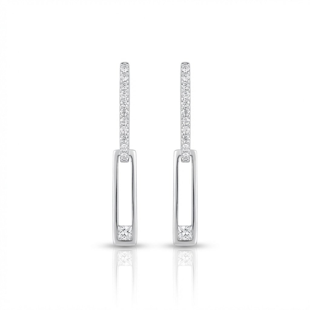 Sterling Pavé Links Earrings