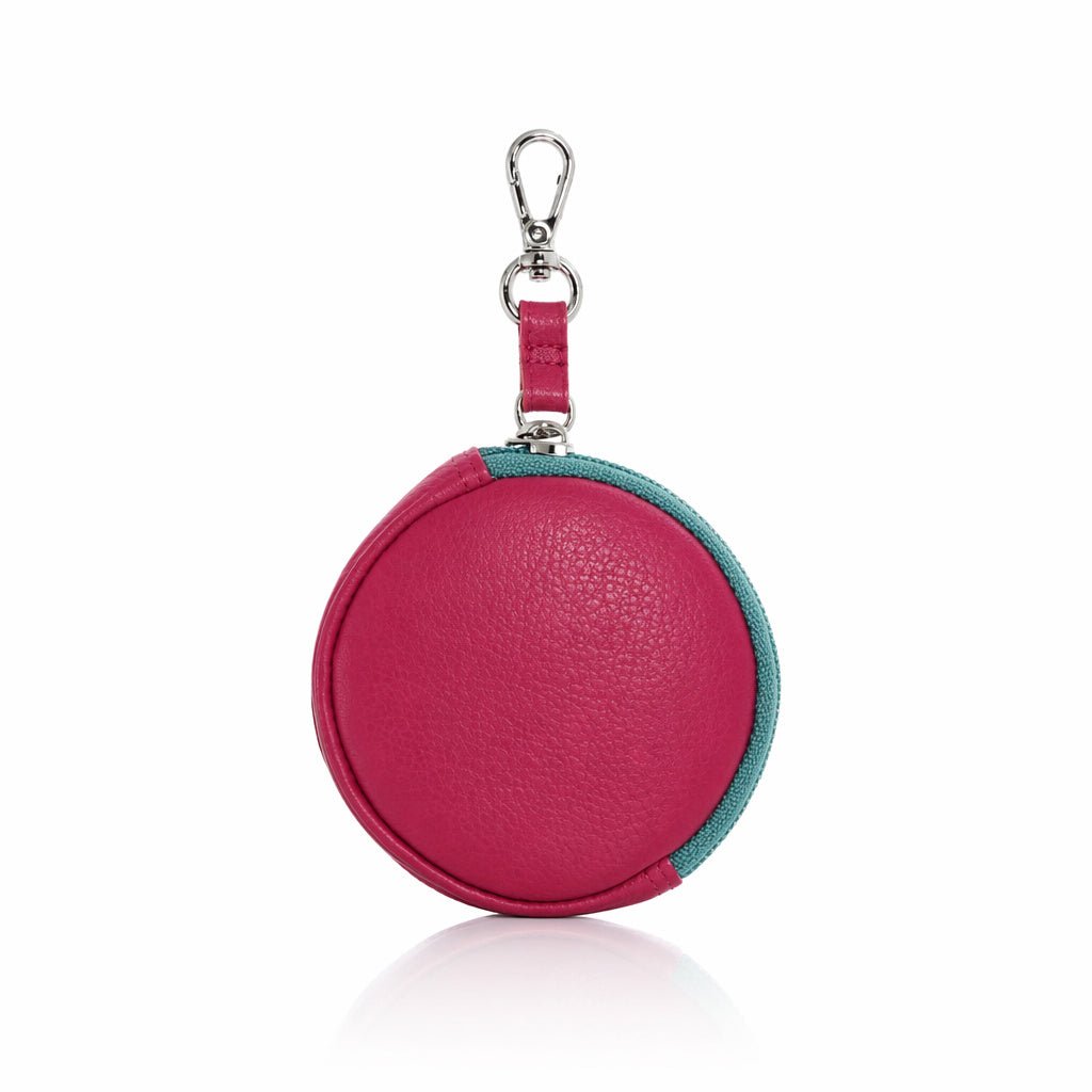 Round Leather Earbud Pouch Charm