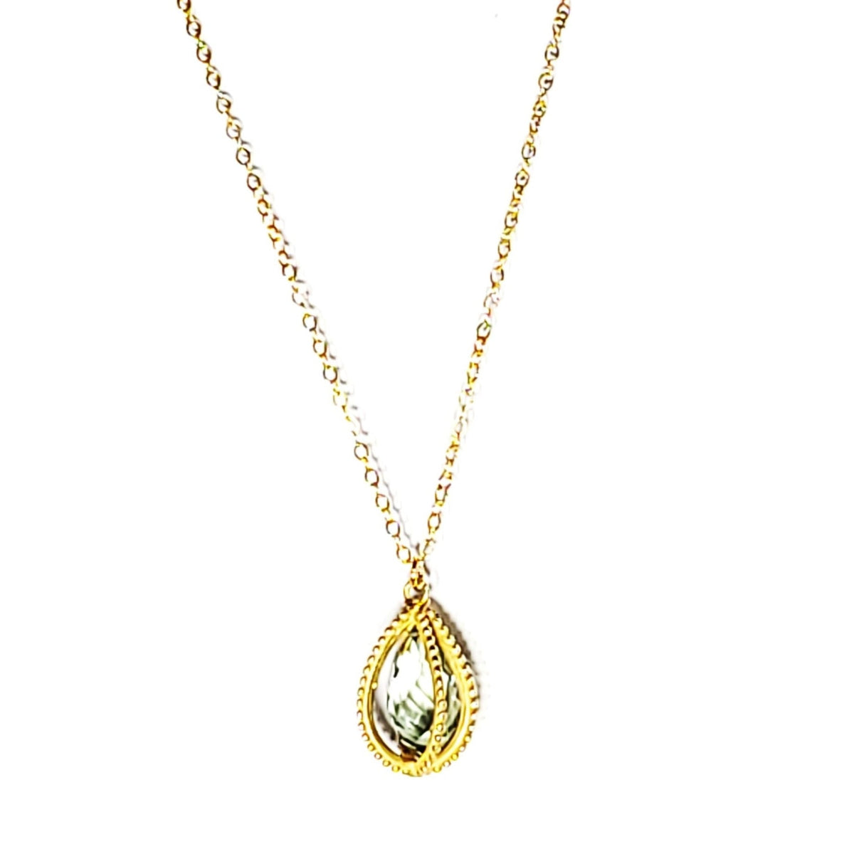 Green Amethyst Pendant Necklace