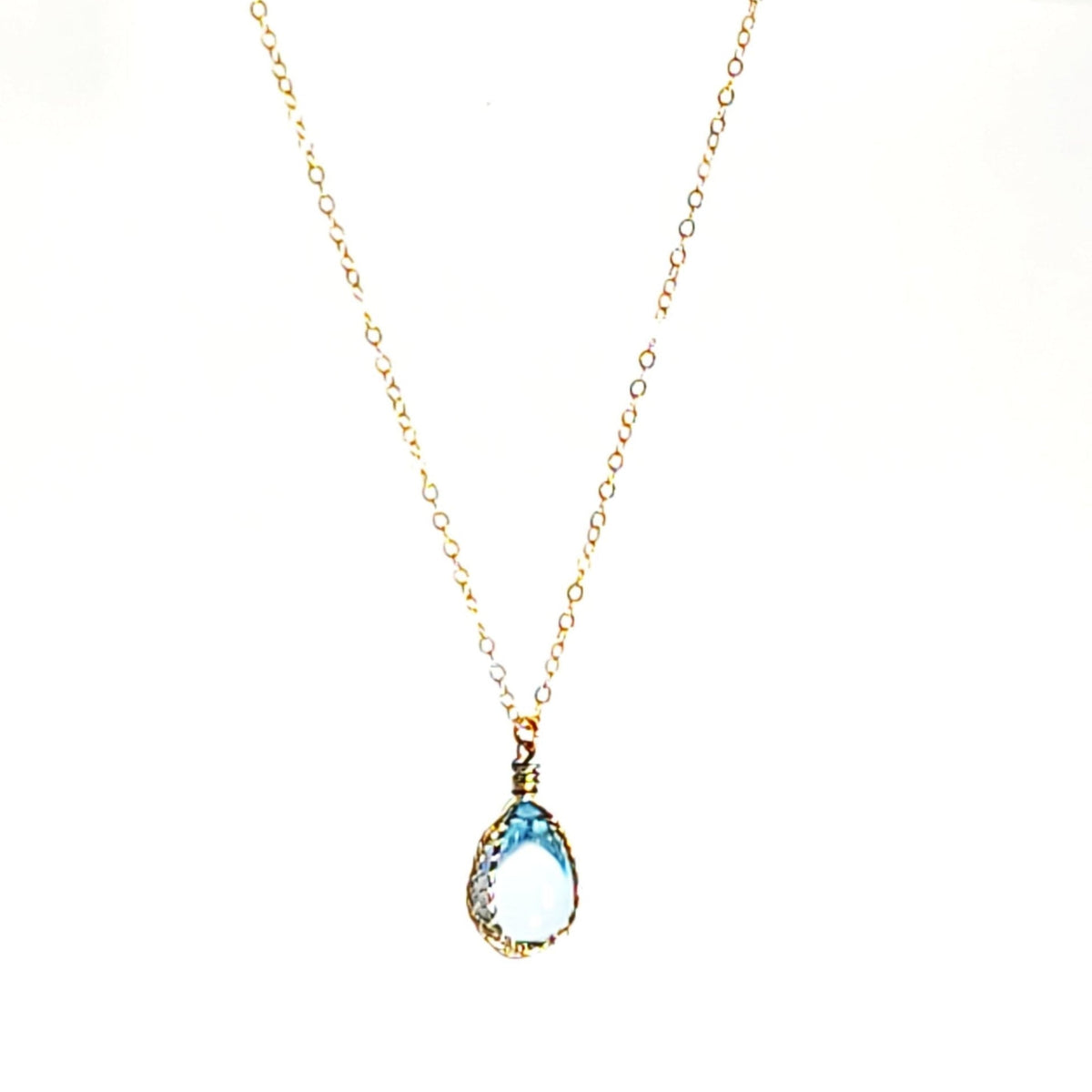 Blue Topaz Cabochon Necklace