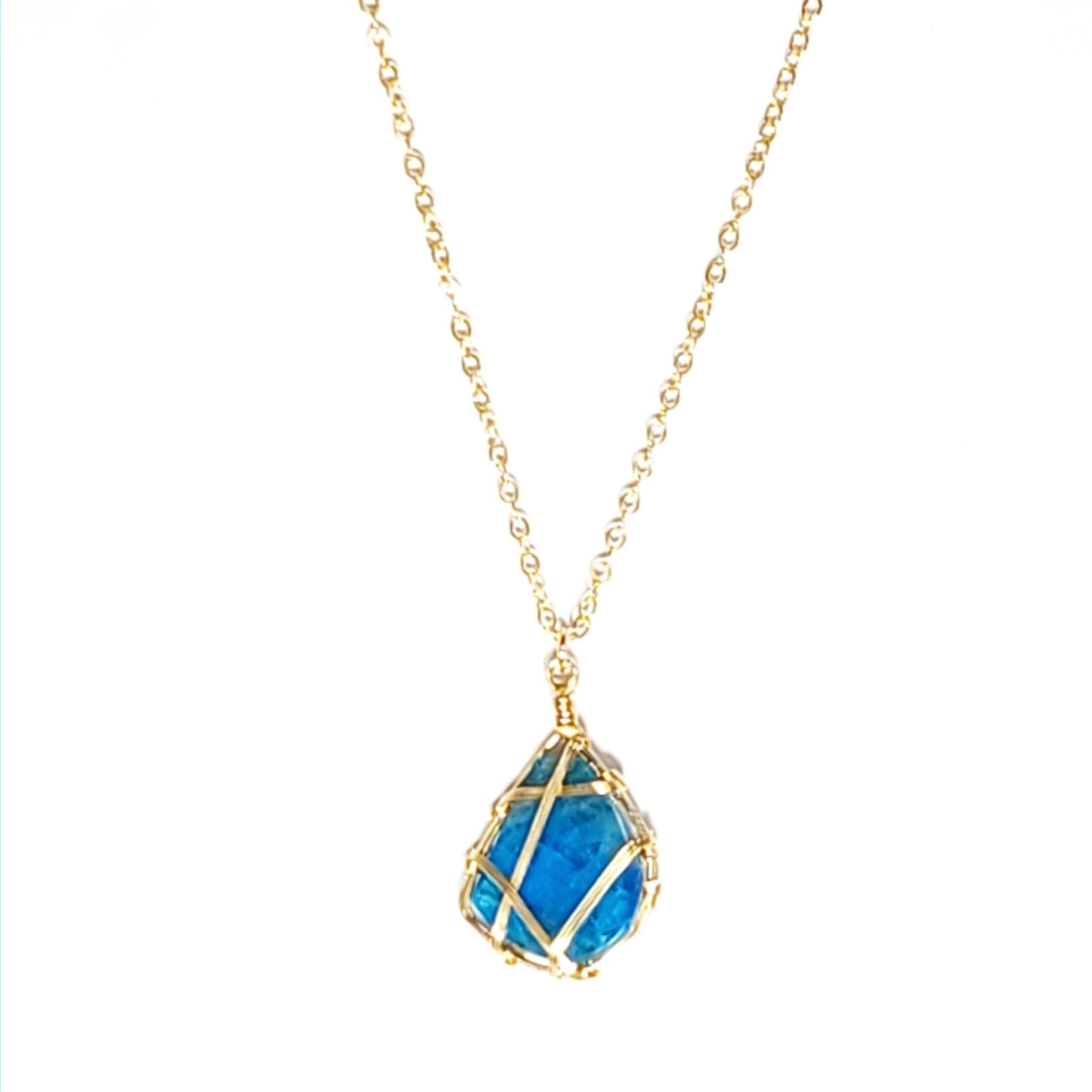 Apatite Striped Pendant Necklace