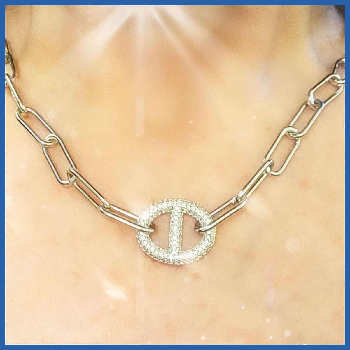 Pavé Mariner Link Necklace