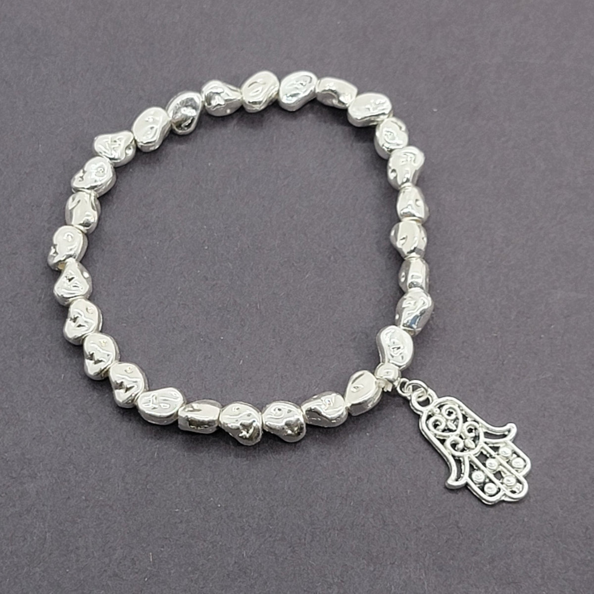 Silver Nugget Charm Bracelet