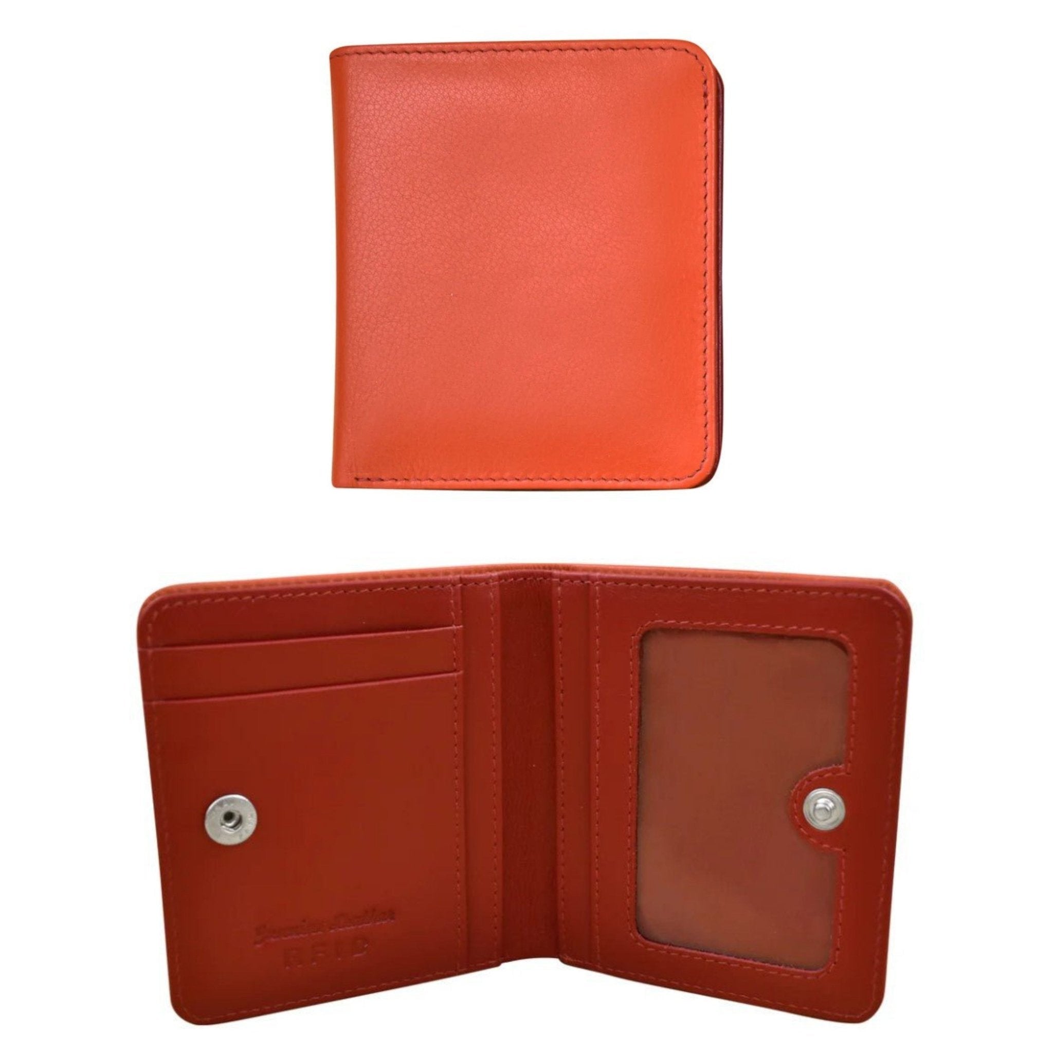 Leather Bi-Fold 2-Tone Mini Wallet