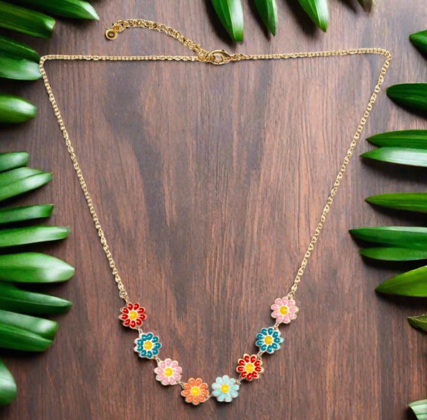 Enamel Flower Necklace