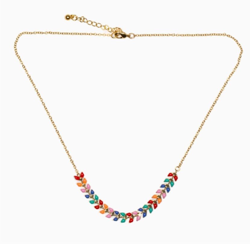 Enamel Leaf Necklace