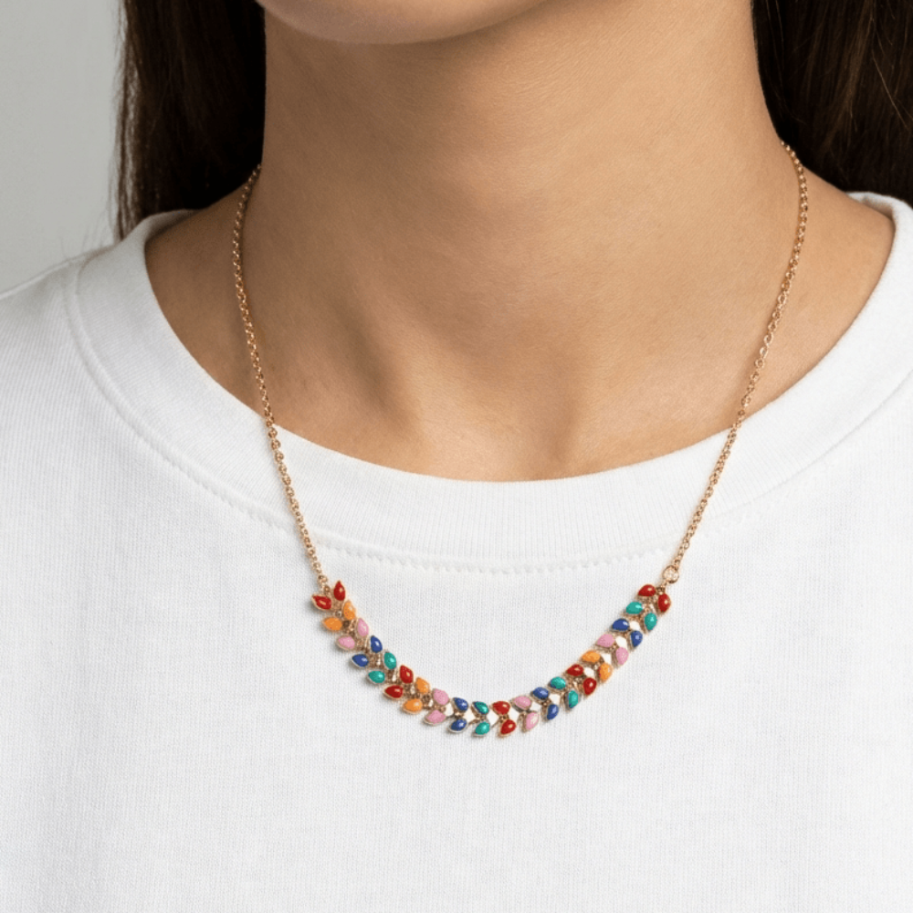 Enamel Leaf Necklace