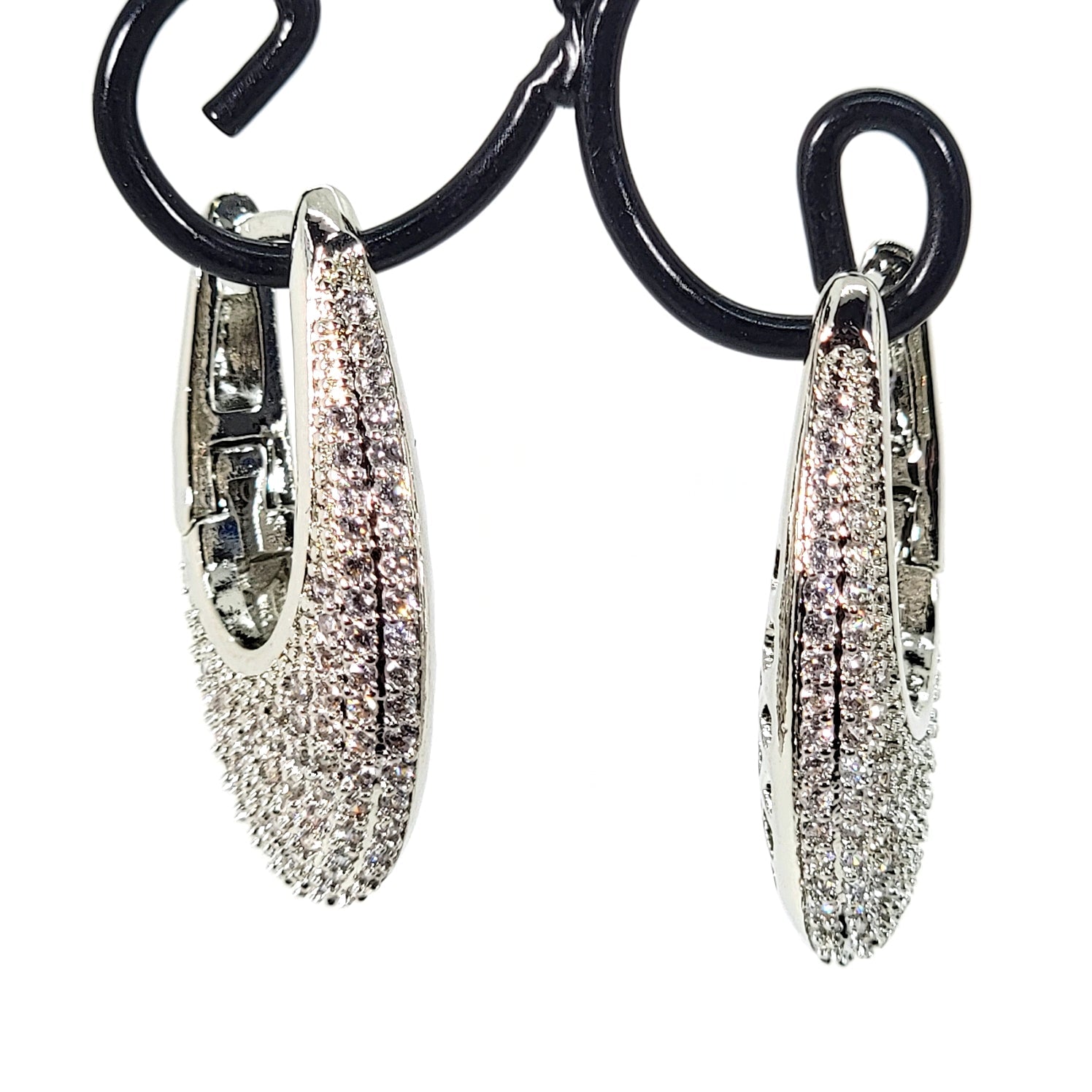 Crystal Pavé Teardrop Hoop Earrings