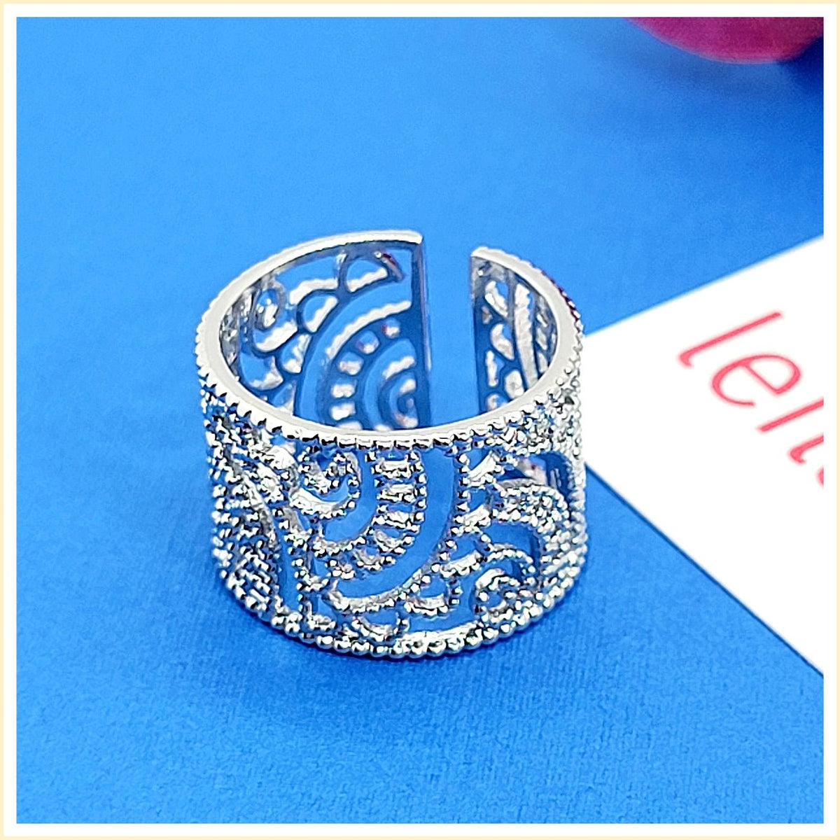 Silver Filigree Adjustable Ring