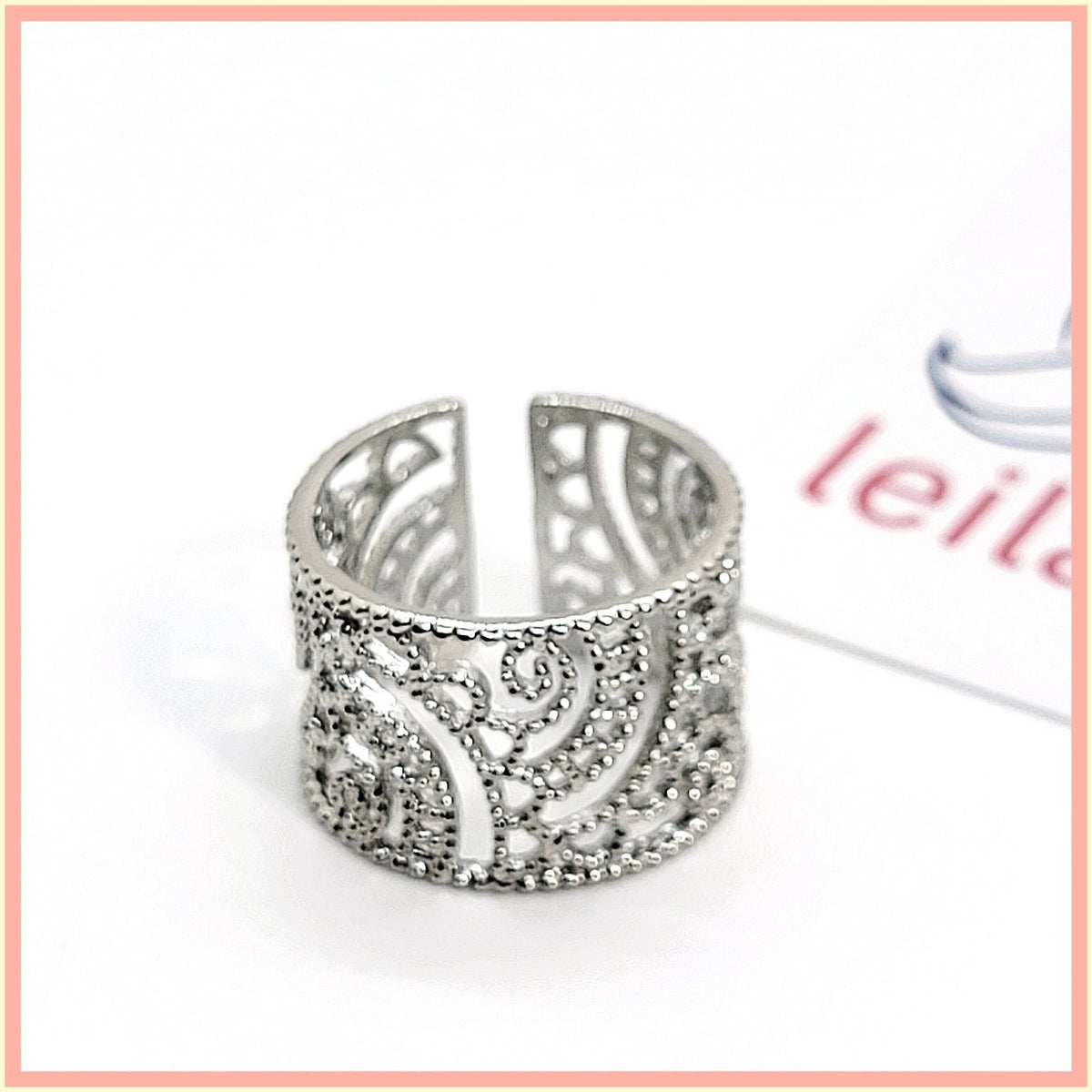 Silver Filigree Adjustable Ring