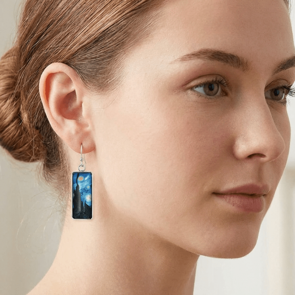 Starry Night Art Earrings