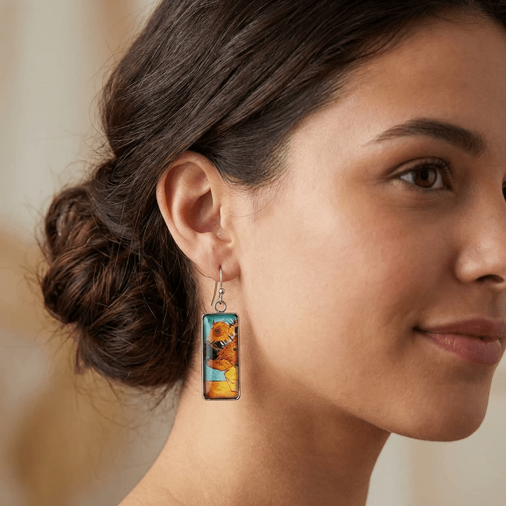 Sunflowers Art Earrings
