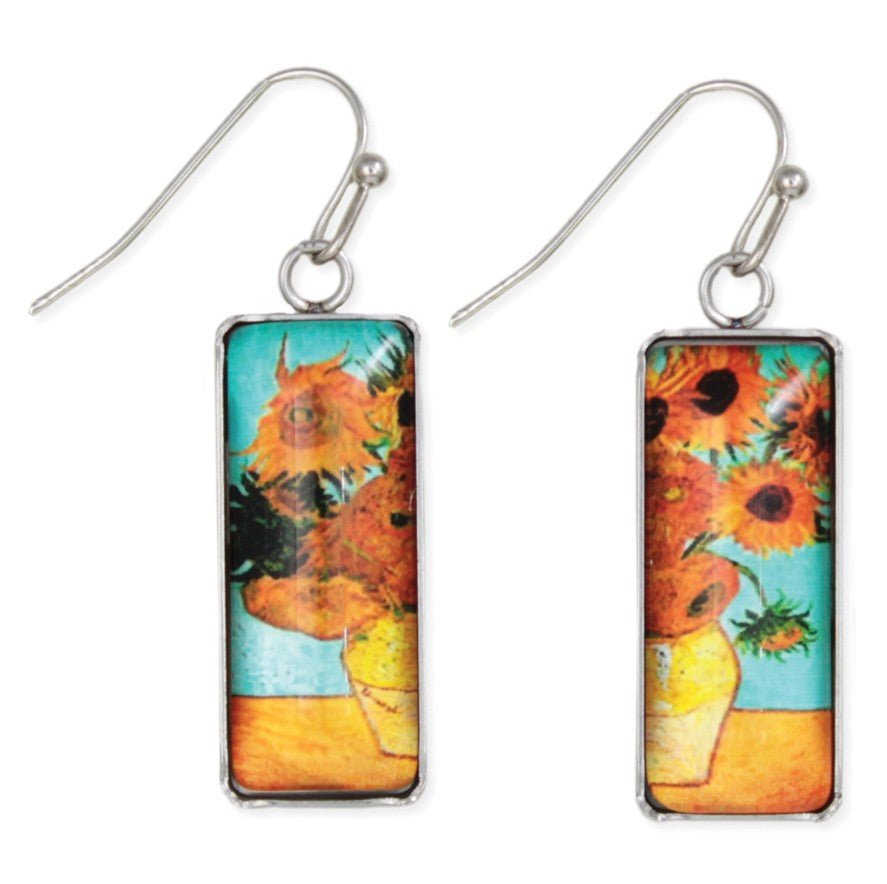 Sunflowers Art Earrings