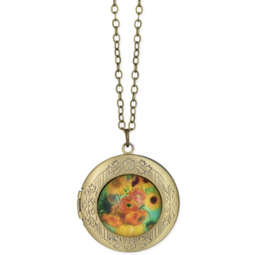 Sunflower Fine Art Locket Necklace