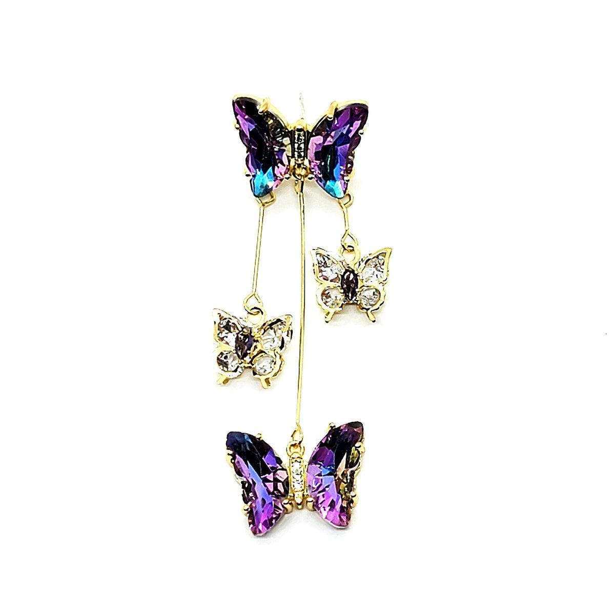 Crystal Butterfly Dangle Earrings