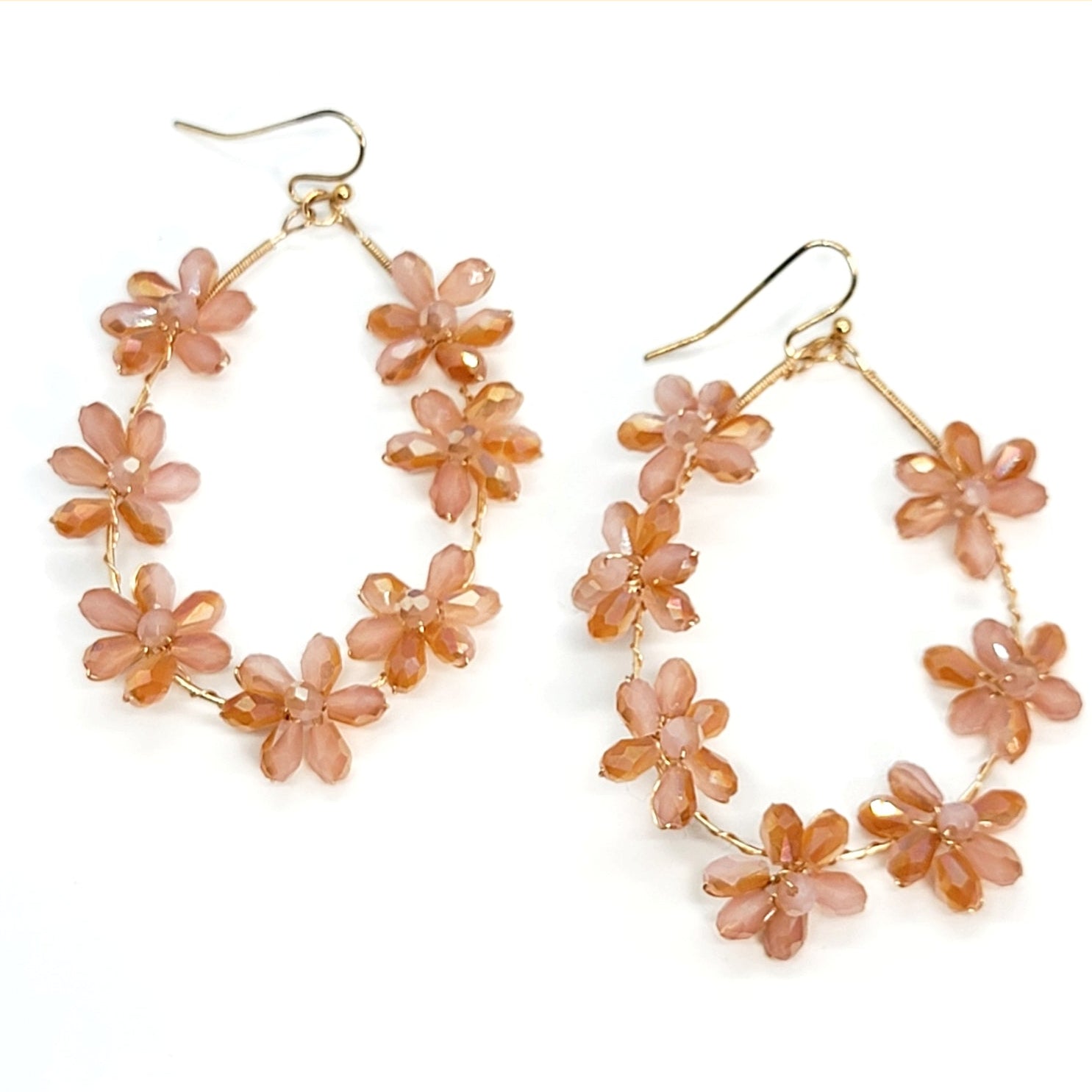 Crystal Flower Teardrop Earrings