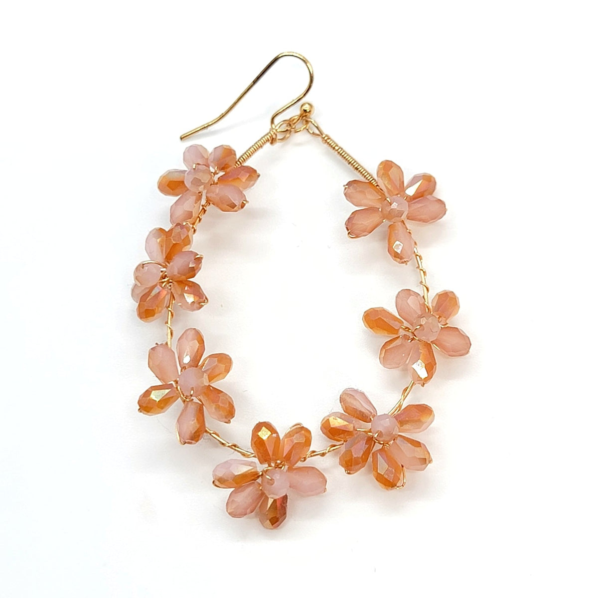 Crystal Flower Teardrop Earrings