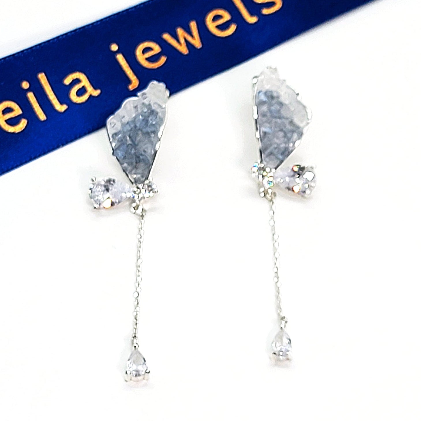 Druzy Stone Fairy Wing Earrings