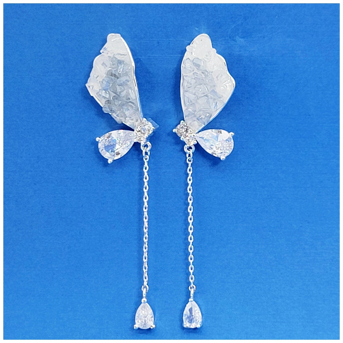 Druzy Stone Fairy Wing Earrings
