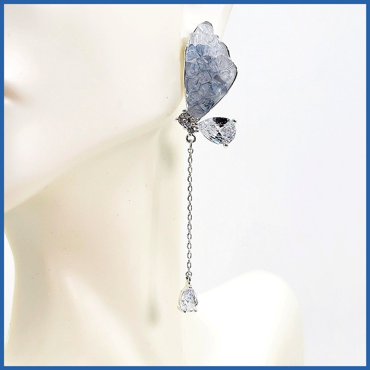 Druzy Stone Fairy Wing Earrings