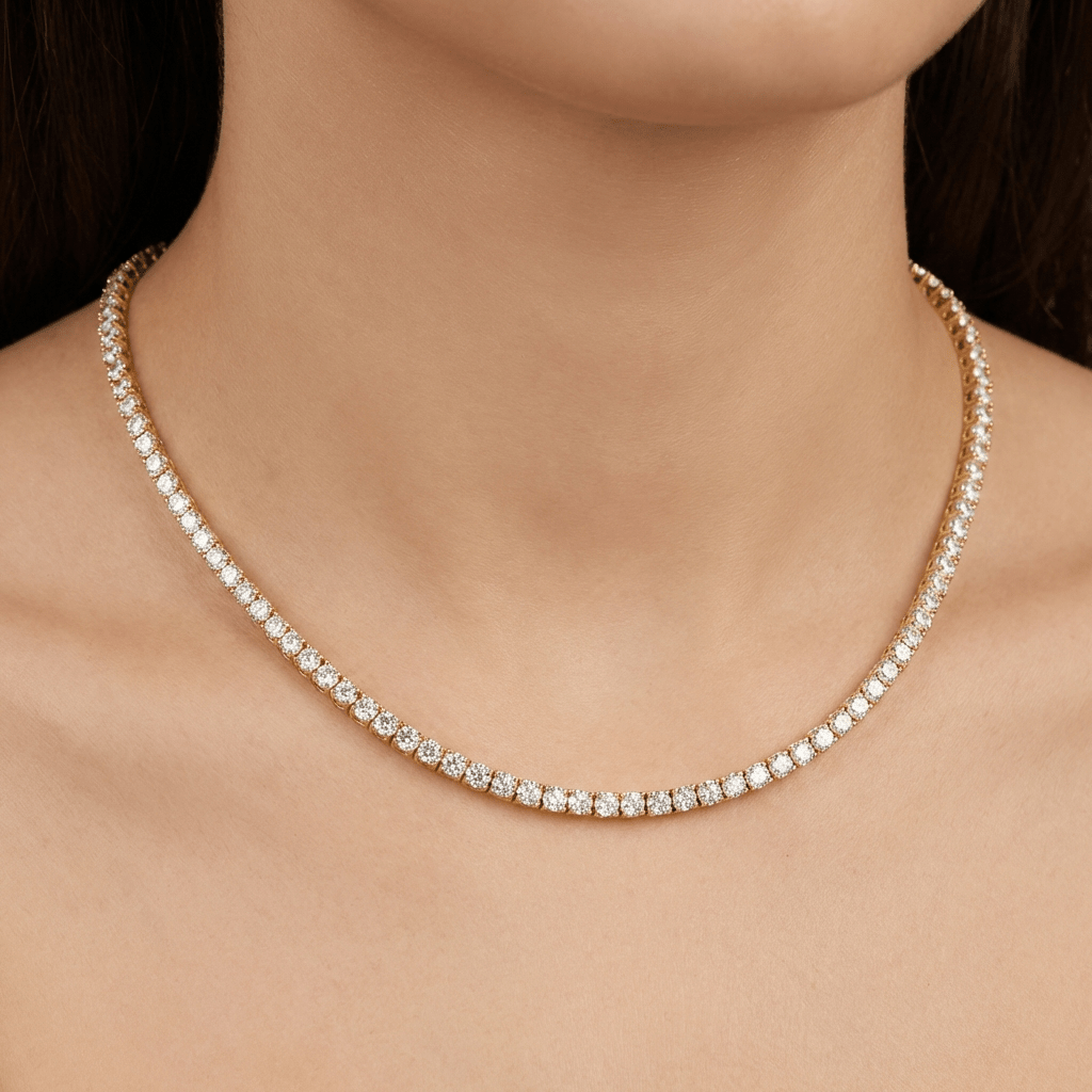Radiant Gold Tennis Necklace