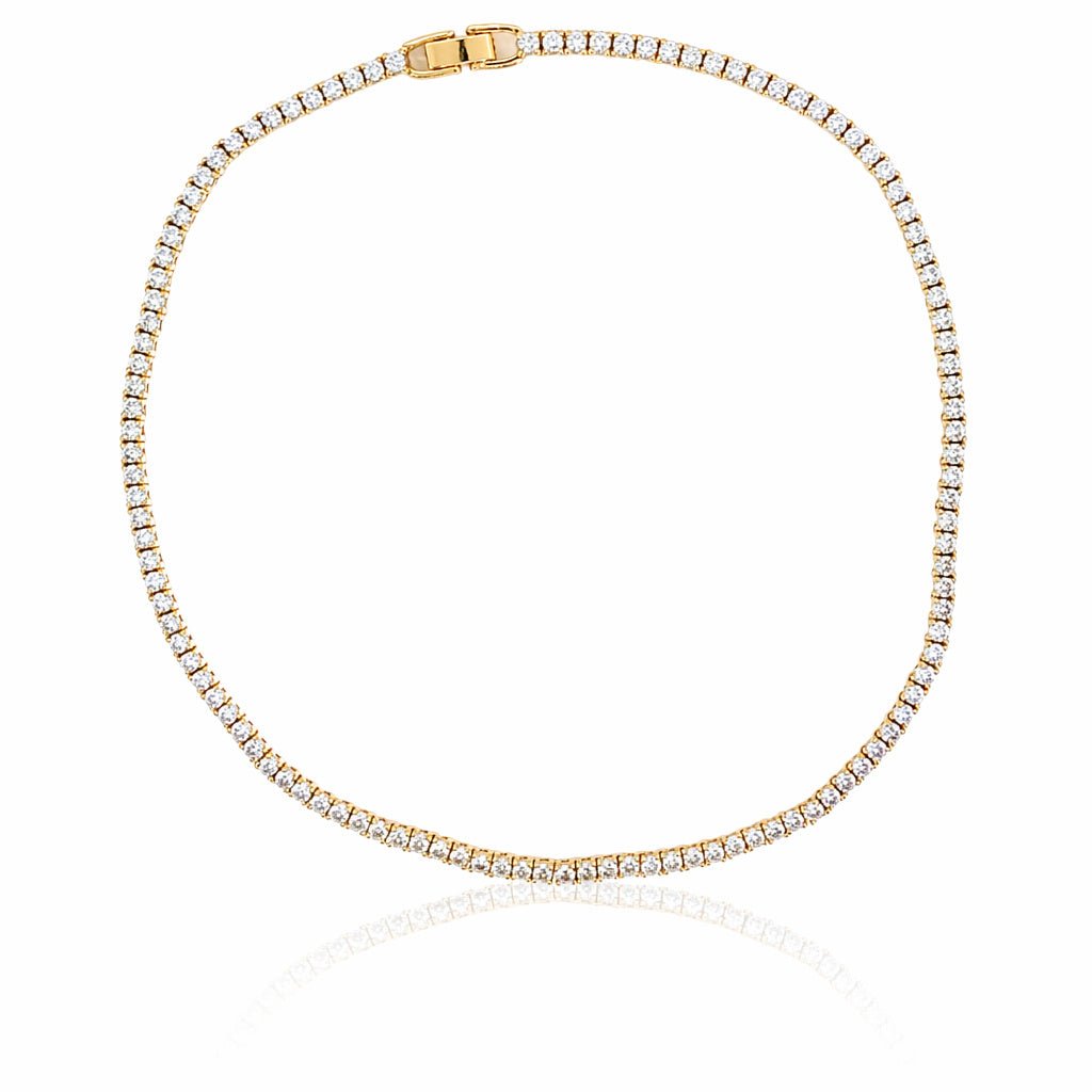 Radiant Gold Tennis Necklace