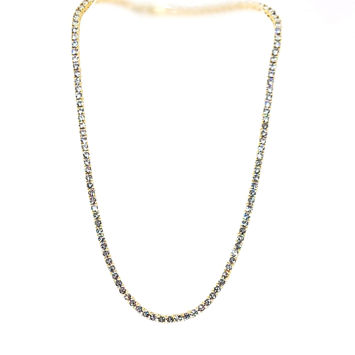 Radiant Gold Tennis Necklace