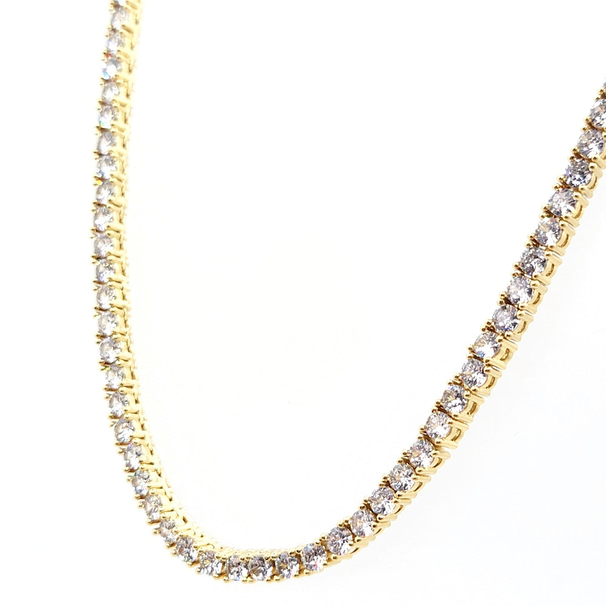 Radiant Gold Tennis Necklace