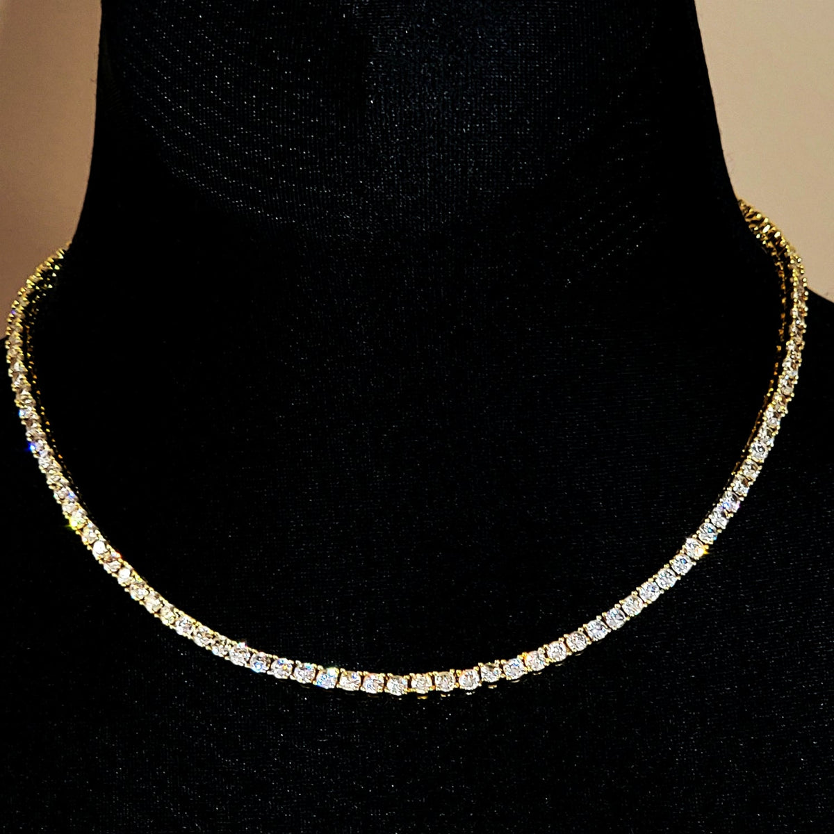 Radiant Gold Tennis Necklace