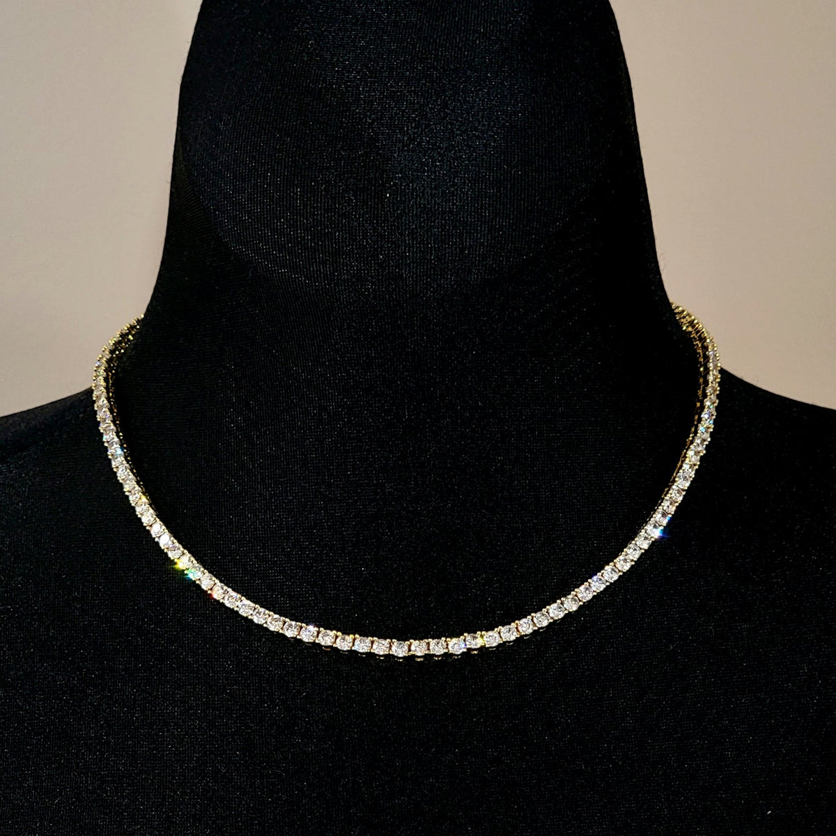 Radiant Gold Tennis Necklace