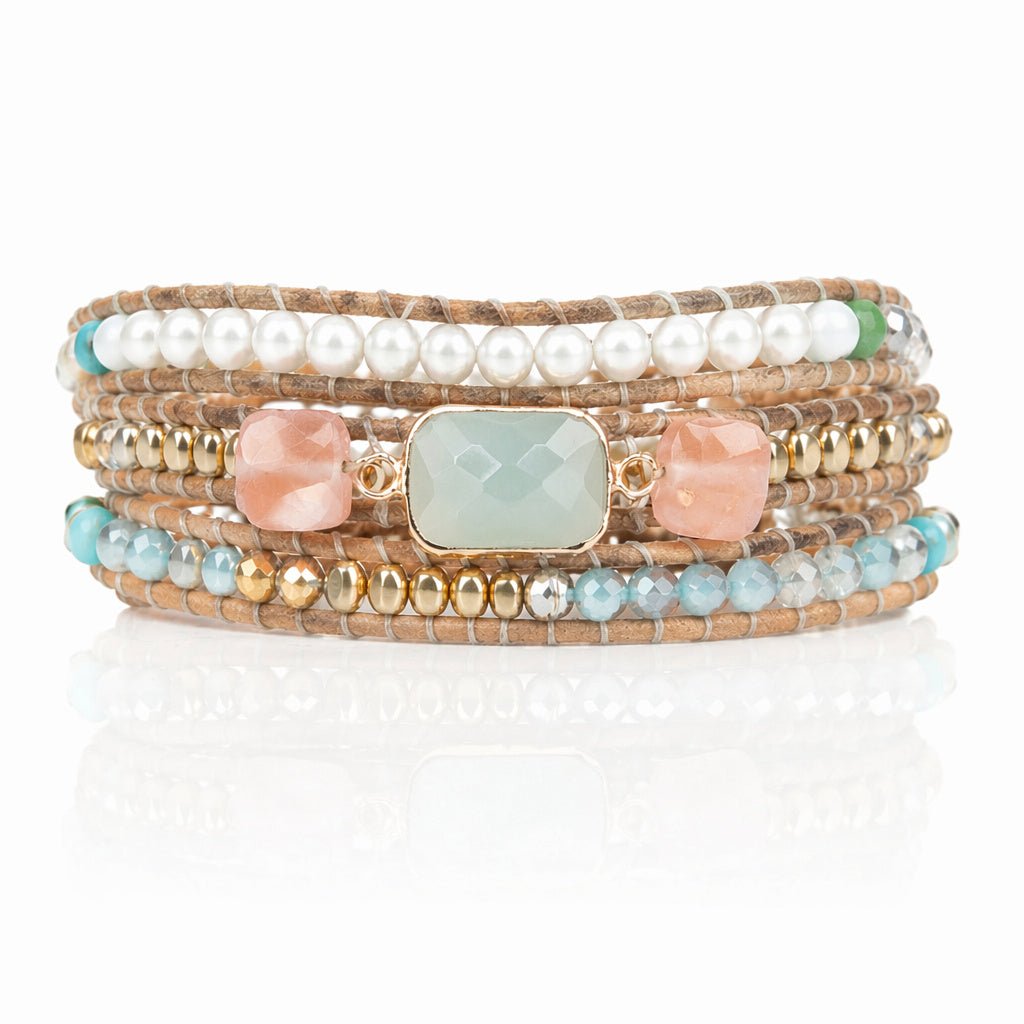 Wrap Bracelet with Gemstone Beads